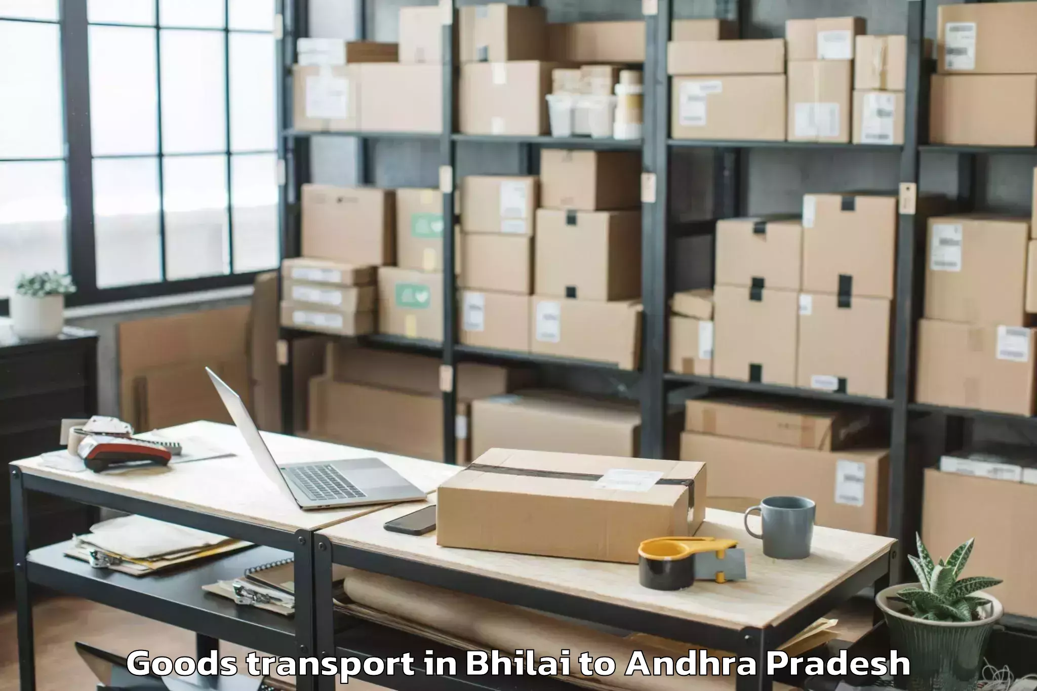 Quality Bhilai to Vajrapukothuru Goods Transport